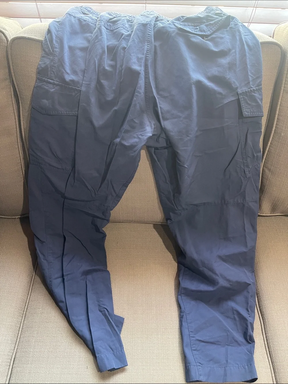 Nike Men's Navy Cargo Pants with Elastic Waist and Drawstring